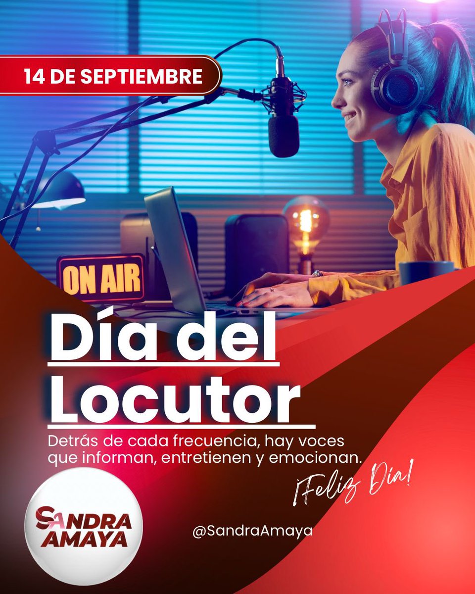 🎙️En el Día del Locutor, mi reconocimiento y felicitación a quienes con su voz informan, acompañan y dan vida a las historias que nos unen como sociedad.

Gracias por su entrega y pasión, que todos los días llegan a cada hogar duranguense. 

#DíaDelLocutor