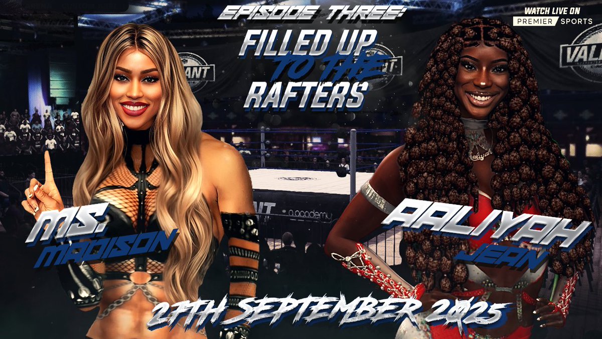 VALIANT! (@valiantcaw) on Twitter photo We can finally announce the first official match for Episode 3: Filled up to the rafters.
We promised you more women's wrestling and we're back again in Birmingham, England!
As Ms. Madison goes toe to toe with Aailyah Jean!
<a href="/DoubleDoseAA/">ꪖꪖꪶ꠸ꪗꪖꫝ & ꪖꪑ꠸ꪀꪖꫝ</a> <a href="/MsMadisonPhD/">𝐌𝐬. 𝐌𝐚𝐝𝐢𝐬𝐨𝐧.</a> We can finally announce the first official match for Episode 3: Filled up to the rafters.
We promised you more women's wrestling and we're back again in Birmingham, England!
As Ms. Madison goes toe to toe with Aailyah Jean!
<a href="/DoubleDoseAA/">ꪖꪖꪶ꠸ꪗꪖꫝ & ꪖꪑ꠸ꪀꪖꫝ</a> <a href="/MsMadisonPhD/">𝐌𝐬. 𝐌𝐚𝐝𝐢𝐬𝐨𝐧.</a>