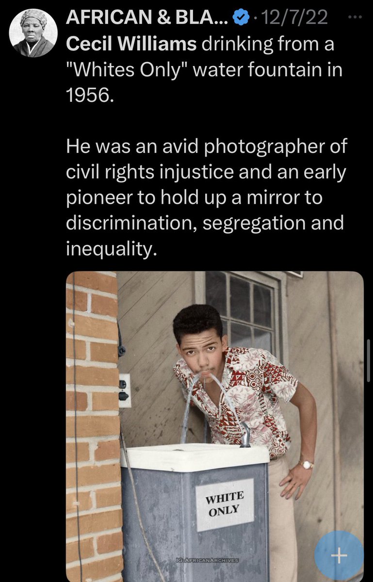 ThisIsSummerB's tweet photo. From his famed 1956 photo of him drinking from a “white only” fountain in South Carolina as an 18-year-old photographer for JET magazine, to him walking the 2025 NYFW runway nearly 70 years later to honor his legacy. 

Mr. Cecil J. Williams is an ICON and American treasure 🩷 https://t.co/zIlMvGqv98