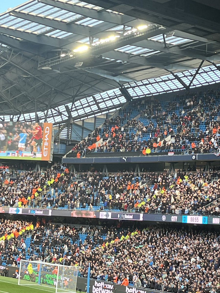 Many Man United fans have already left the Etihad Stadium. (<a href="/sistoney67/">Simon Stone</a>)