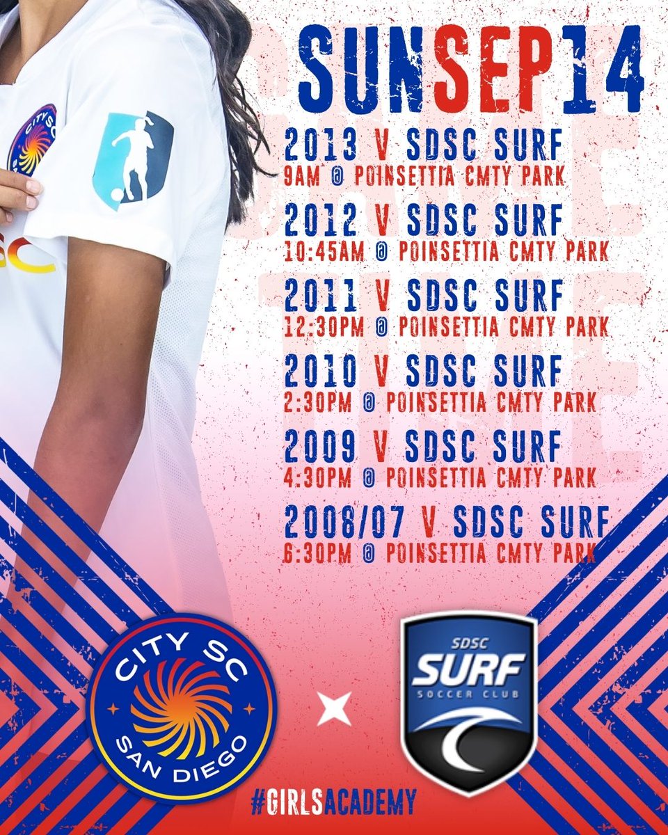 Match Day at Poinsettia Park for our brand new <a href="/GAcademyLeague/">Girls Academy</a> Aspire teams vs SDSC Surf. Best of luck in the inaugural season, ladies!  

#OurCity #PlayerDevelopment #GirlsAcademy #GirlsAcademyAspire #SomosCity #WeAreCitySC