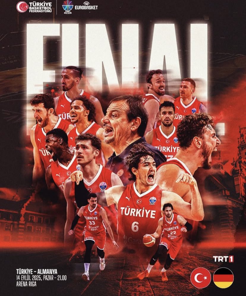 🏀 Türkiye'mize FIBA Avrupa Kupası finalinde Almanya karşısında sonsuz başarılar! 🇹🇷💪 Kalbimiz ve dualarımız sizinle, ay-yıldızlılar! Gösterin gücünüzü, kupayı eve getirin! 🏆 #TürkiyeBasketbol #AvrupaKupası #MilliTakım