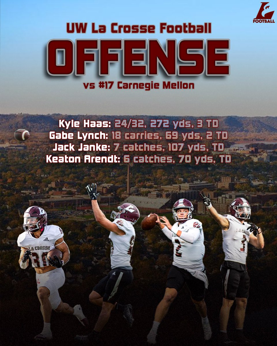 UWLEagleFB's tweet photo. Our offense showed out yesterday! 🦅🏈

#TheExperience #d3fb https://t.co/bop5etMyOq