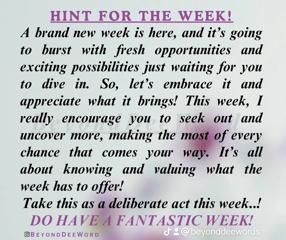 Beyonddeeword's tweet photo. The week has a lot to offer!
#newweek #sunday #beyonddeeword #sundayvibes https://t.co/Km6c9jXDCx
