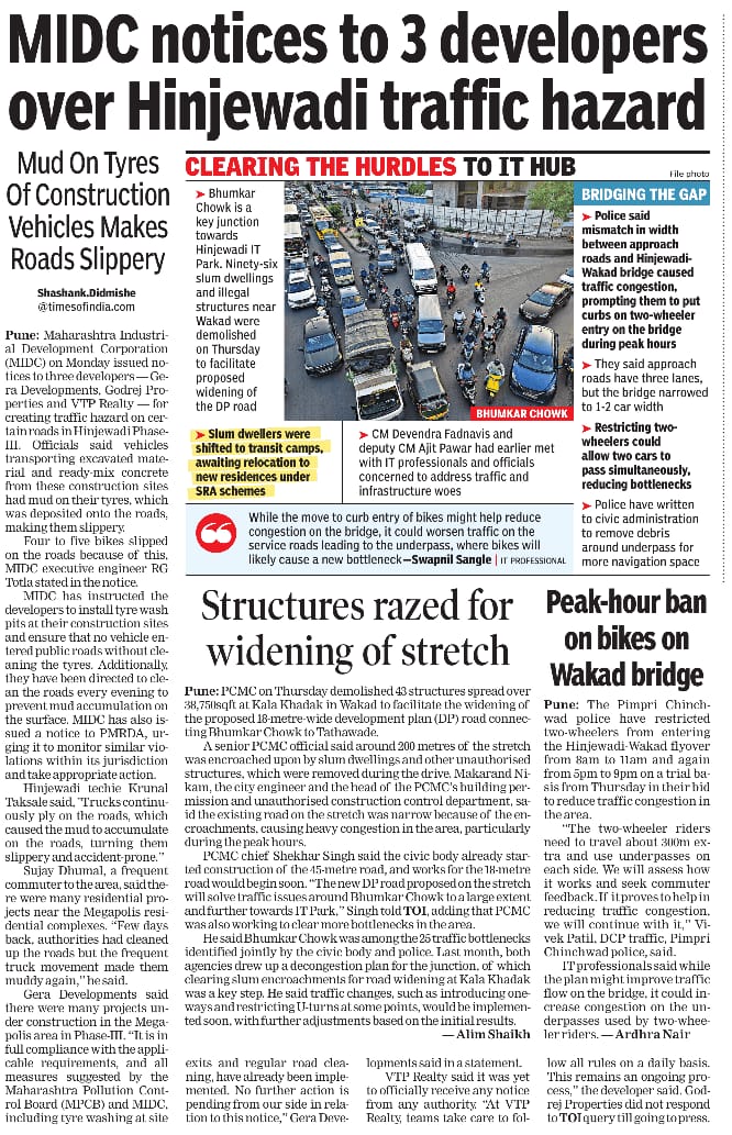 IT park roads &amp; footpaths destroyed by construction trucks.

<a href="/CPCB_OFFICIAL/">Central Pollution Control Board</a> you guys need to ensure you proactively taken action on these builders not like someone has to wake you up everytime .

If citizens breaks a signal or overspeeds the ticket is send home but here builders