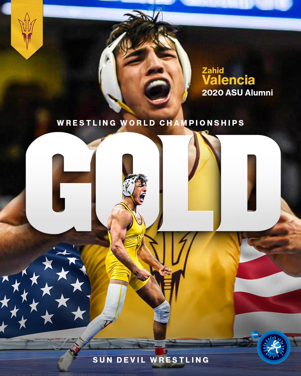 WORLD. CHAMPION.

Zahid Valencia has etched his name into the history books by taking home gold at the Senior World Wrestling Championships 🥇
 
Congratulations, Zahid!! 👏

#ForksUp /// #SunDevilForLife