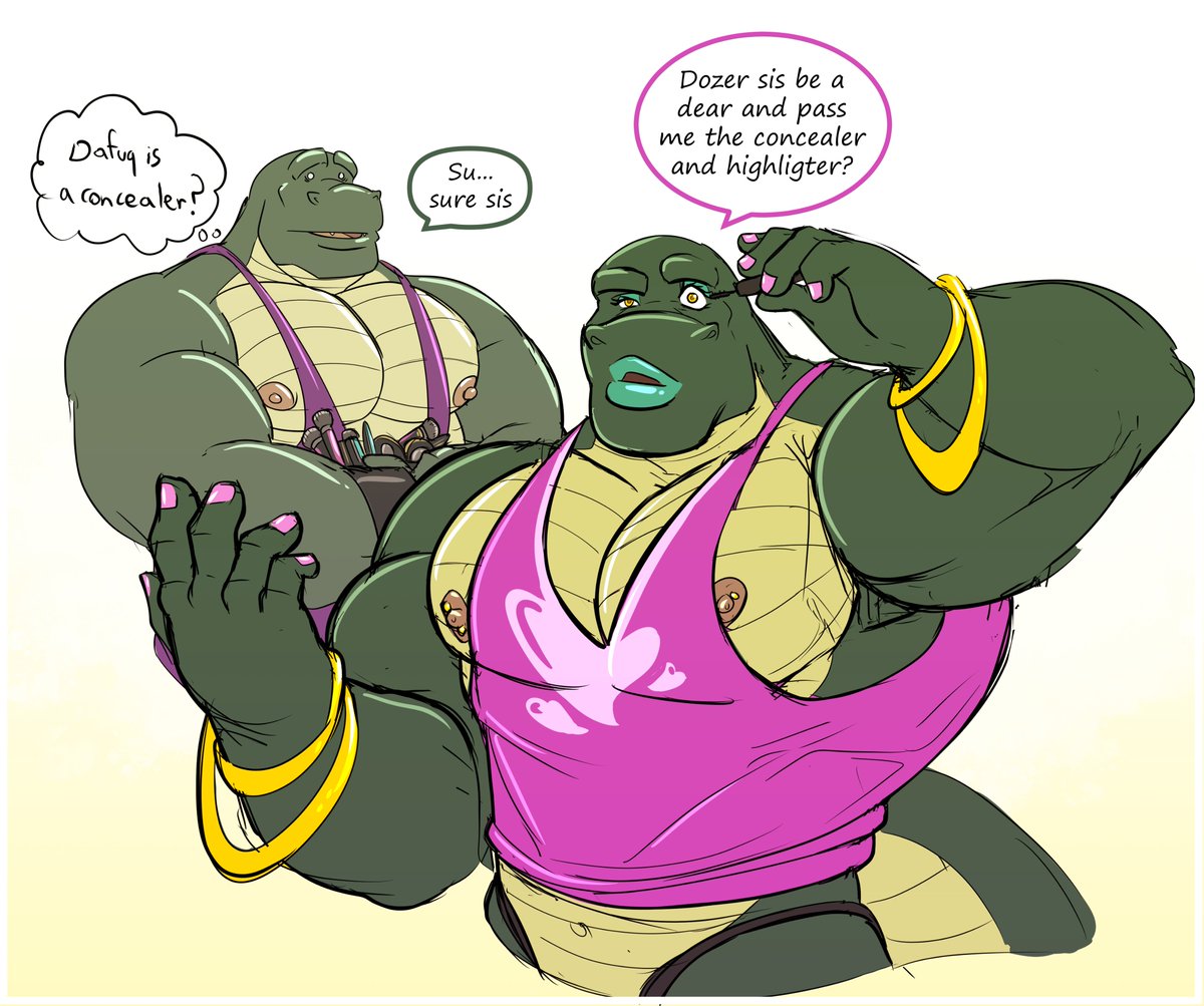 So I want the original ExCa guys to meet and interact with their Alternative universe counterparts made by
<a href="/BriarsThorne/">Mark "Briar" Thorne</a> starting with Dozer and "yas gurl" Dozer :3, hope you all like it hehe

<a href="/DyneWulf/">Dyne</a> 
#ExCa 
#furryart