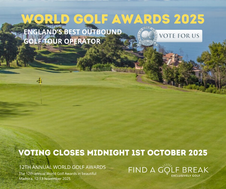 🏌️‍♂️ We’ve Been Nominated! 🏆

We’re thrilled to announce that Findagolfbreak.com has been nominated at the 2025 World Golf Awards:

🗓️ Voting closes 1st October 2025

👉 Cast your vote here:
🔗 worldgolfawards.com/vote/findagolf…

Thank you for your continued support ❤️

@worldgolfawards