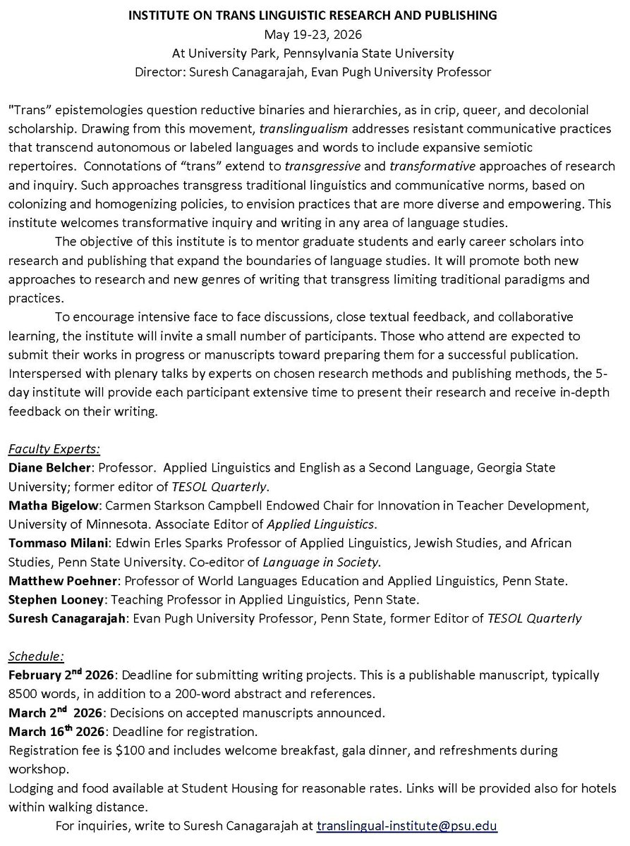 Announcing Penn State's second mentoring workshop for minoritized/novice scholars. Get your manuscripts ready! Distinguished faculty/editors to mentor you on your research and publishing. (Putting the Evan Pugh Professorship endowment to work!)