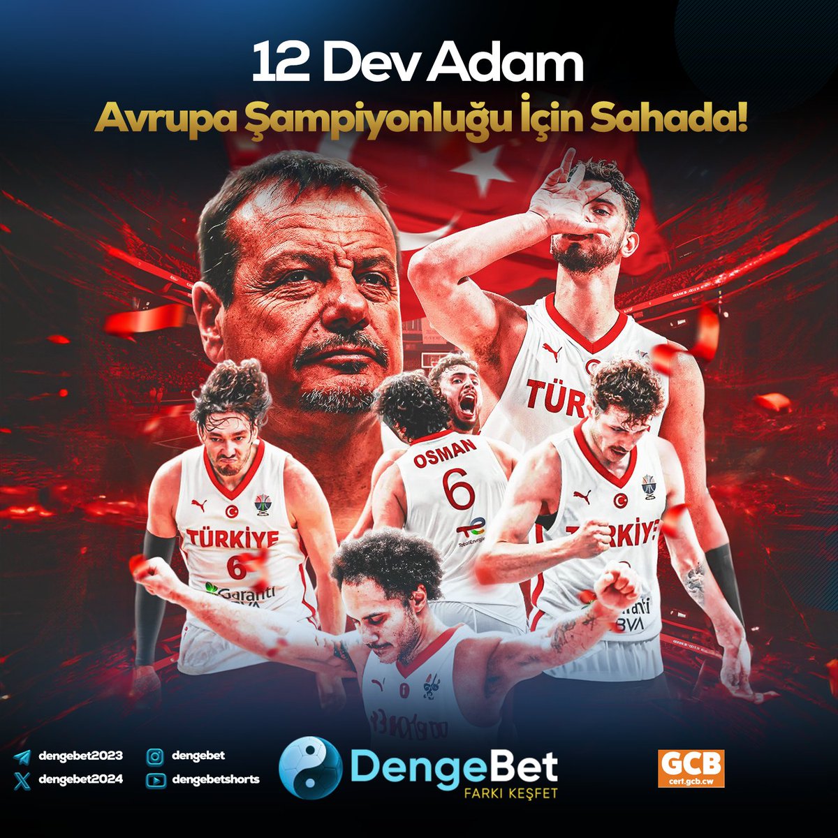 Avrupa Basketbol Şampiyonası Final Müsabakasında Almanya Karşısında 12 Dev Adam'a Başarılar Diliyoruz.  Haydi Çocuklar. 
🇹🇷🏀
#12DevAdam 
#EuroBasket
