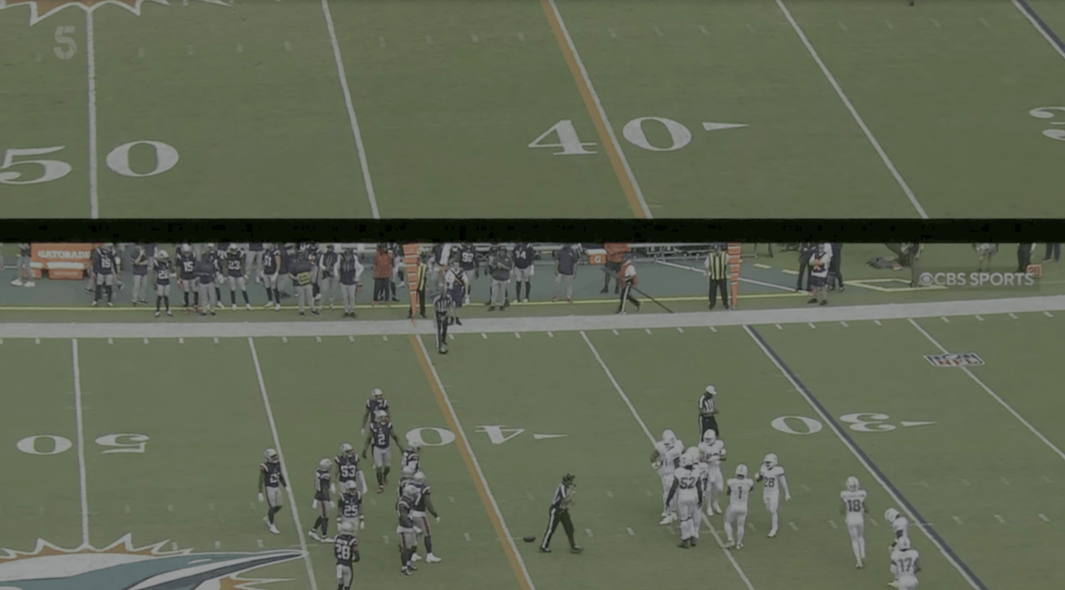 Rob_the_Mod's tweet photo. @awfulannouncing the Dolphins-Patriots game on CBS was not having a fun time. https://t.co/dBJ9zXXE40