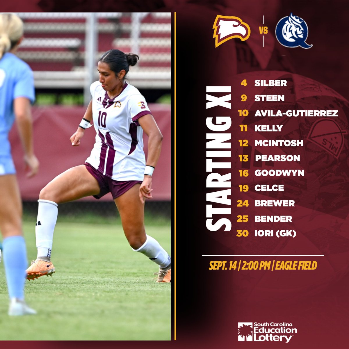 Here's a 👀at today's #StartingXI vs. Queens

#ROCKtheHILL | #BigSouthWSOC