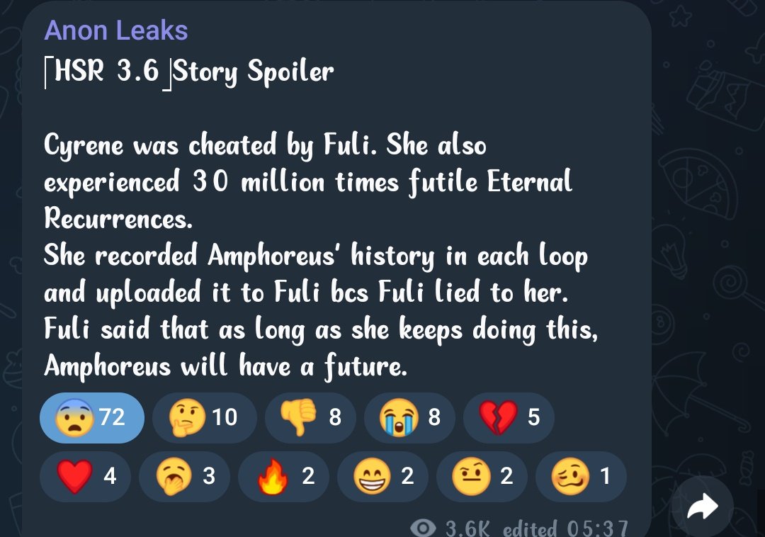 Hsr 3.6 story leaks . . . . . . . Ok I didn't expect that, I'm not ready to  see Cyrene devastated look when her work didn't pay off :((, image size:1080x758