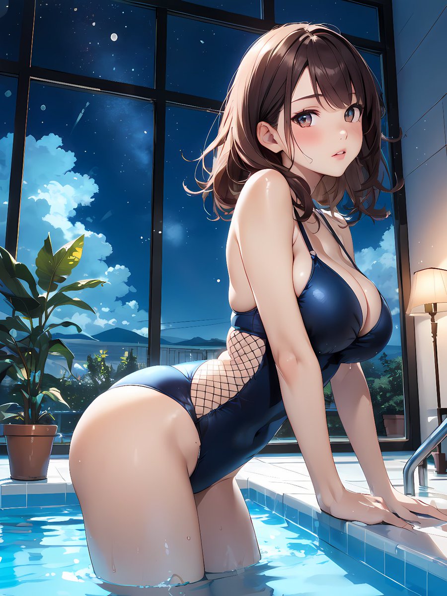 ナイトプールで💕