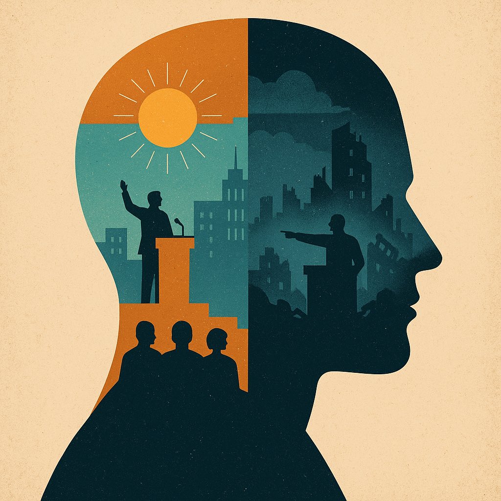 Doublethink means the power of holding two contradictory beliefs in one’s mind simultaneously, and accepting both of them. — George Orwell, 1984

"التفكير المزدوج يعني القدرة على حمل معتقدين متناقضين في الذهن في آنٍ واحد، وقبول كليهما." 

— جورج أورويل، 1984