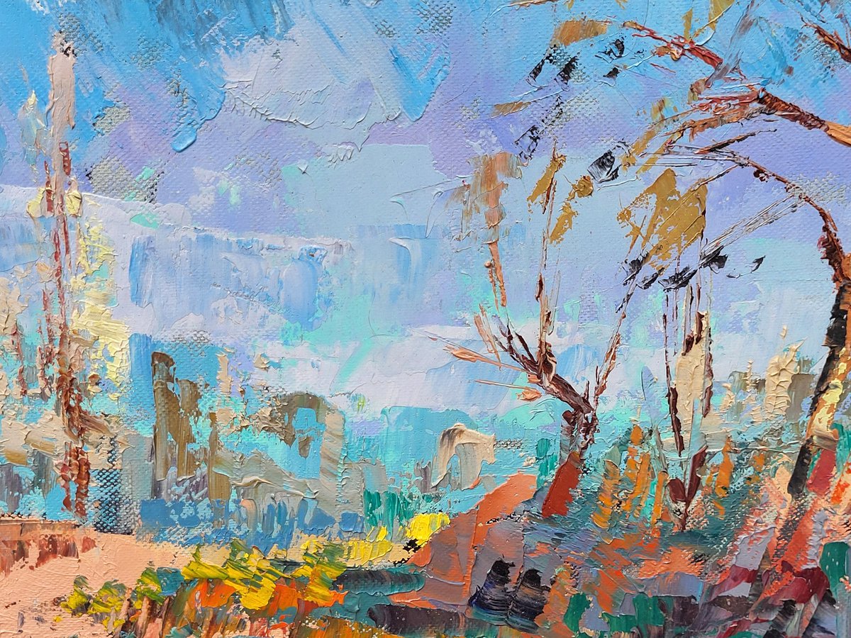 AzmaniP's tweet image. Style et mouvement:  La peinture semble relever d'un style expressionniste ou impressionniste, caractérisé par des coups de pinceau épais et texturés et une utilisation de la couleur pour exprimer l'atmosphère et l'émotion plutôt qu'une représentation réaliste.