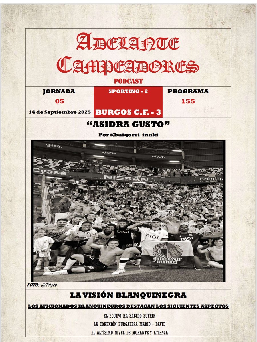 🎙️JORNADA 5🎙️

Hablamos de la importante victoria en Gijón. Llegó a la quinta.

Los goles, XI de Ramis, cambios, lesionados, Morante, David, Atienza, Appin, Calvo, Otero, Buñuel,  Kortajarena...

Próximo rival, el Granada de *Pacheta. 

🏳️🏴🏳️🏴⚽🔥

go.ivoox.com/rf/157815072
