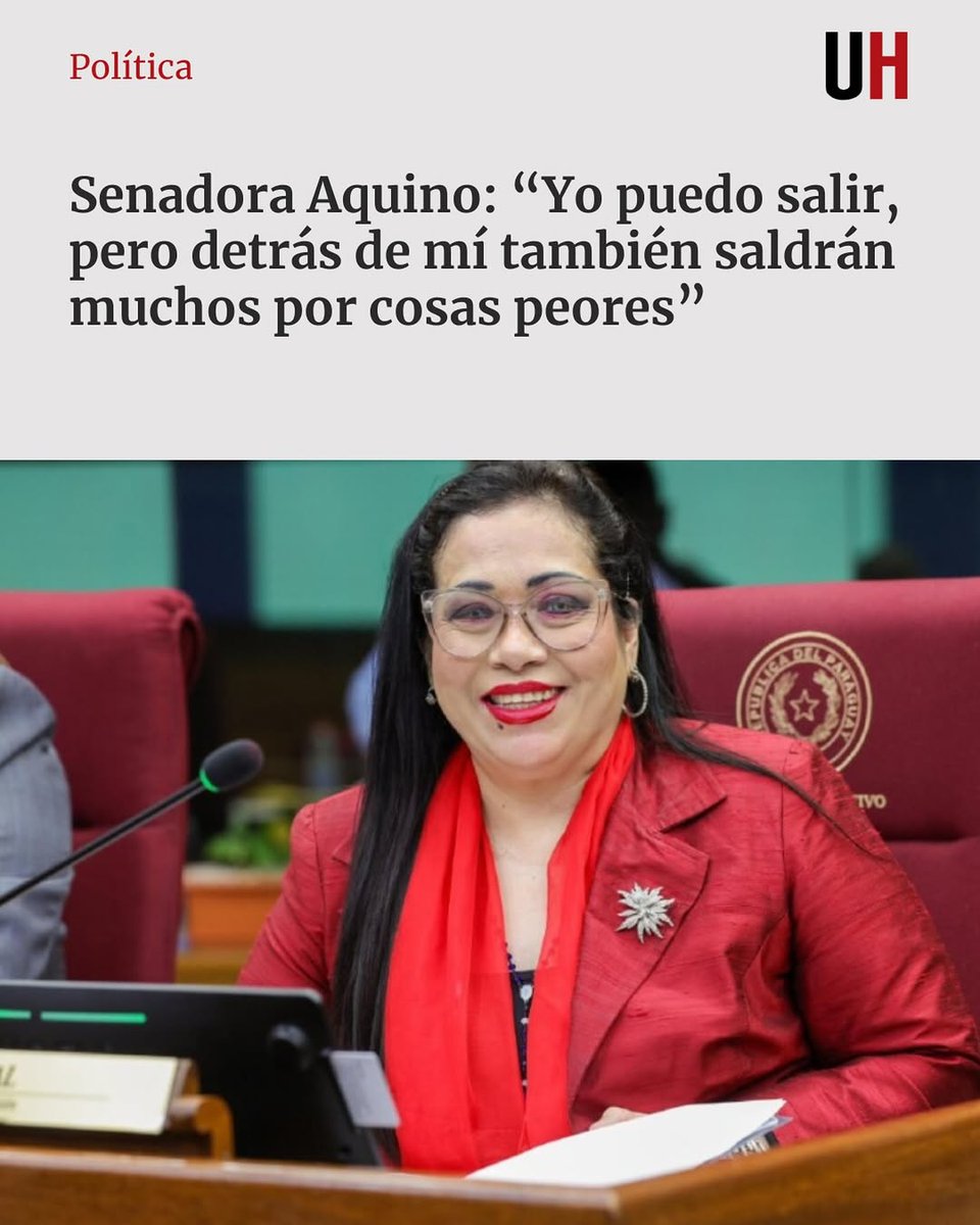 ¡BASTA DE BURLARSE DEL PUEBLO 🇵🇾! 🔸 La senadora Norma Aquino, autodenominada Yamy Nal, manifestó en su cuenta de X que puede salir del Congreso a través de un debido proceso y si se comprueba lo que se le atribuye, pero aseguró que detrás de ella saldrán “mucho por cosas muchos