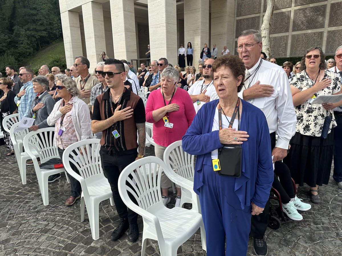 Descendants of the 10th Mountain Division are in Italy, retracing their loved ones’ footsteps during WWII. Below, they’re singing the U.S. national anthem at the Florence American Cemetery before honoring each veteran, saying his name, followed by “presente!” Italian for present