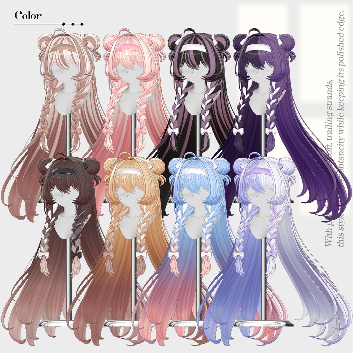 🎀【Dorothy Hair】まもなくリリース🎀

✨【本日 17:00 販売開始】✨
胸元まで届く丁寧な三つ編みを両サイドにまとめた、
ふんわり可愛いツインスタイル──「Dorothy」が登場です。

耳横でゆらゆら揺れる小さなお団子と、
前髪をやさしくおさえるヘアバンド＆リボンがアクセント。