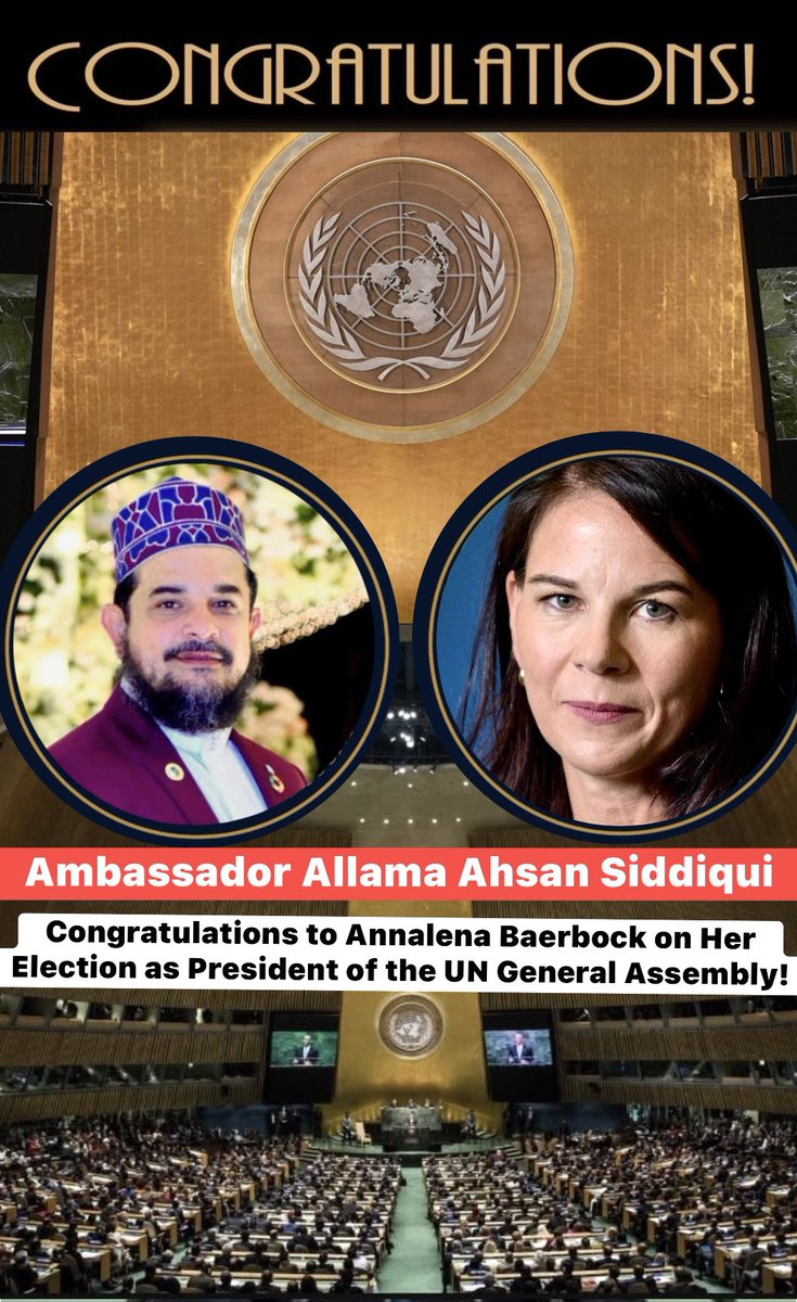 allamaahsan's tweet photo. Press Coverage: Voice Of Canada  
Ambassador #AllamaAhsan Siddiqui Congratulations to #AnnalenaBaerbock on Her Election as President of the @UN
https://t.co/y3kI5Eh8Bl…

#ReligiousFreedom #Peace 
#icphjourney #SDGs #UNGA80 #ICPH #ISCC #loveforall #UN #UNGA #Humanity #HumanRights https://t.co/wJJ1Kvc0jv