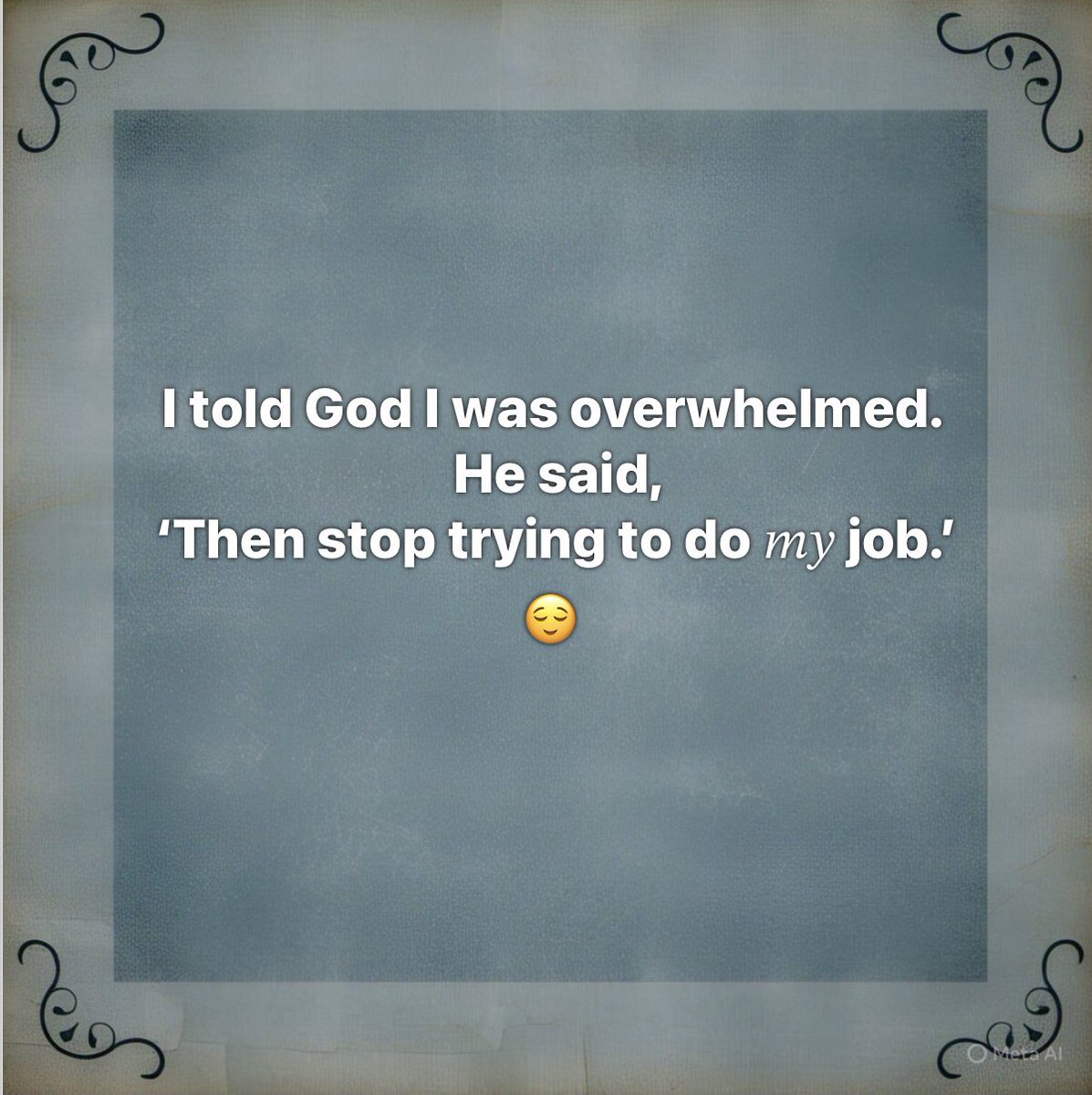 Sometimes we need a reminder who is truly in charge. ✝️

Have a good evening y’all. ❤️