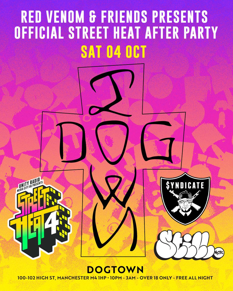 get down too manchester theres a full day of hip hop all free .see unity 92.8fm web page for info on street heat manchester .Then i be repping the rhyme syndicate on the after party dog town mcr on the decks and mic all classic hip hop and some you never heard .my birthday too :)