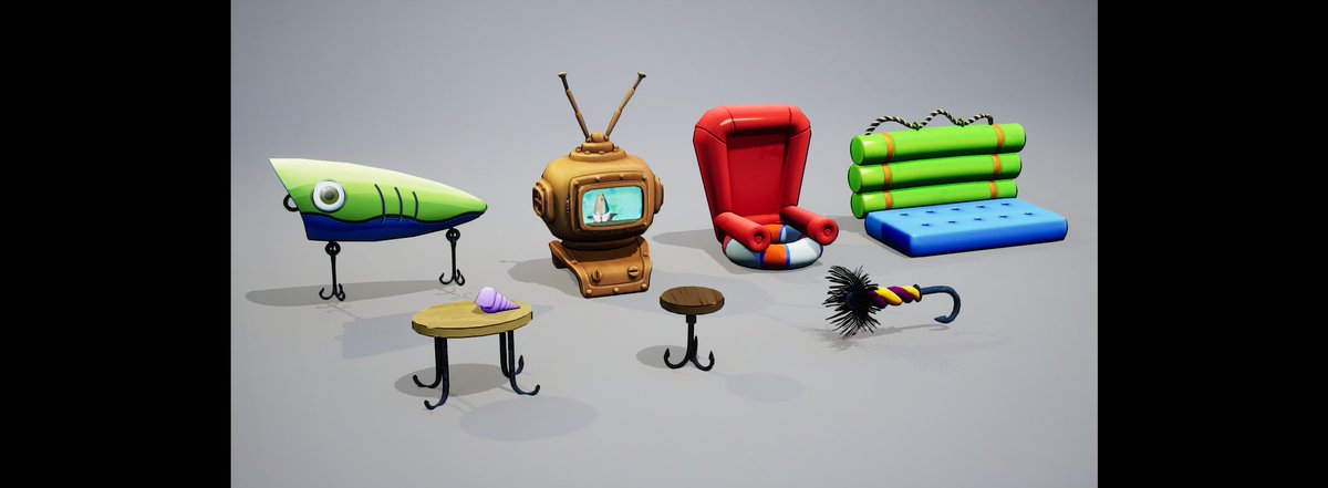 CodeMeep's tweet image. I'm finally posting the assets I've made for all the Spongebob x Fortnite projects!
Find more on my Artstation! artstation.com/codemeep
@FNCreate
#FortniteCreative