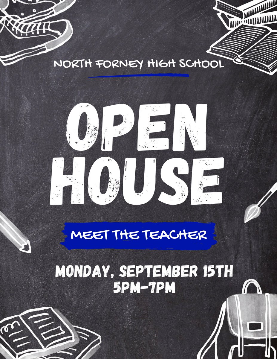 NFHS Open House will be held Monday, September 15th from 5pm - 7pm.  Hope to see you there!
