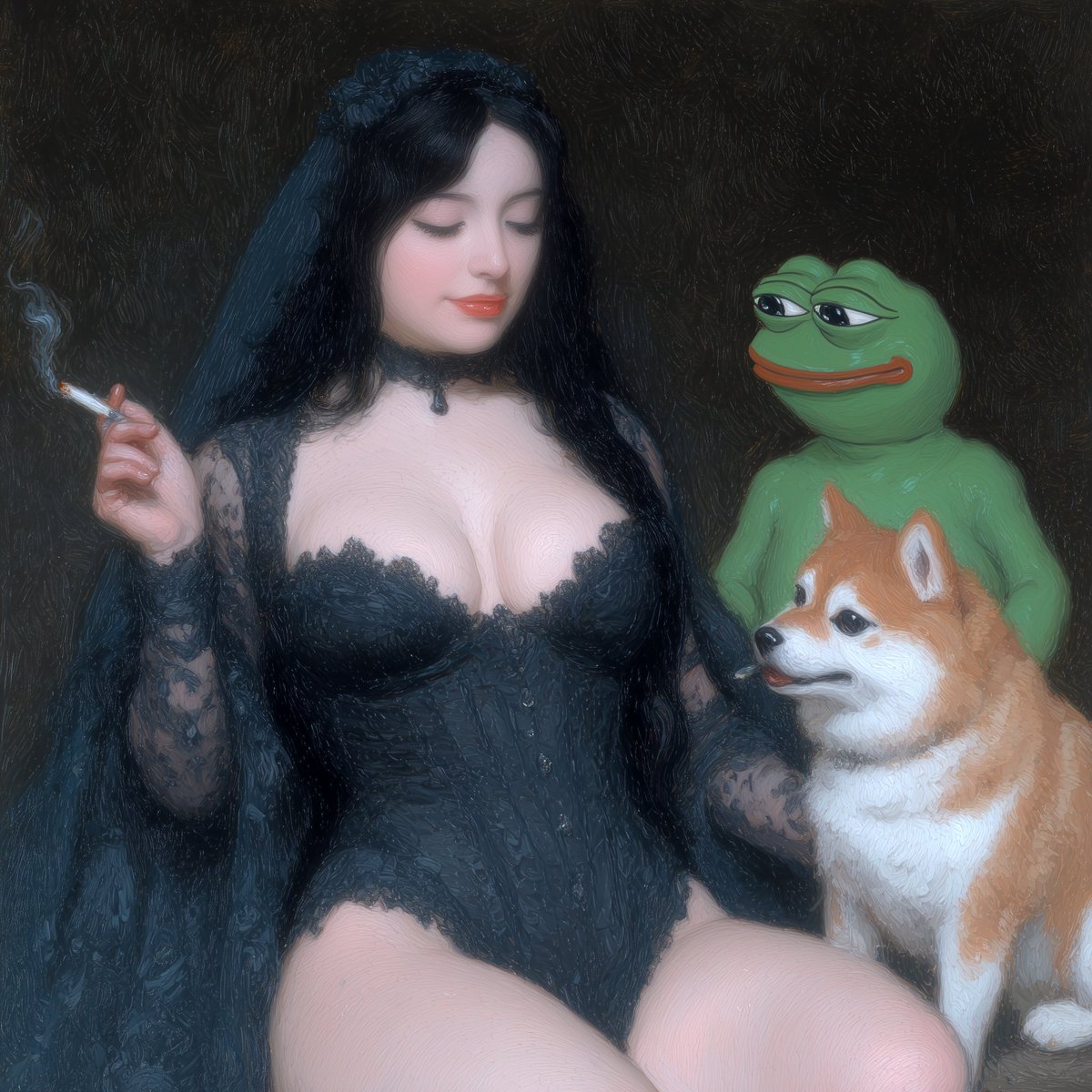 i love this gothic aesthetic vibing 🖤🟠🟢