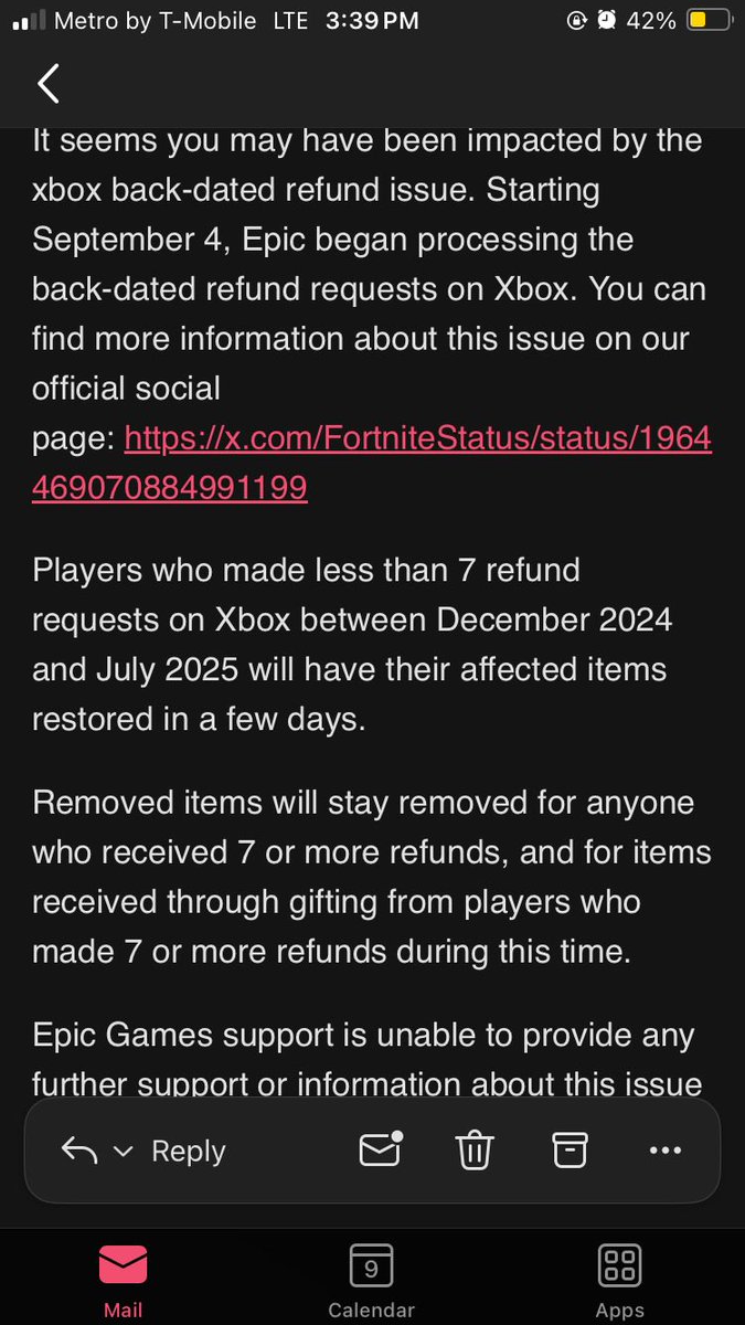1TrillzJay's tweet photo. @FortniteStatus Hi.

My account was affected by the Xbox refund issue. I’ve contacted EG with proof &amp; they referred me to a post on this account. 
All the items removed were restored except for my 2,800 V-BUCKS. I want my V-BUCKS back or the value worth equal to that in $USD. https://t.co/nLrbcE9abf