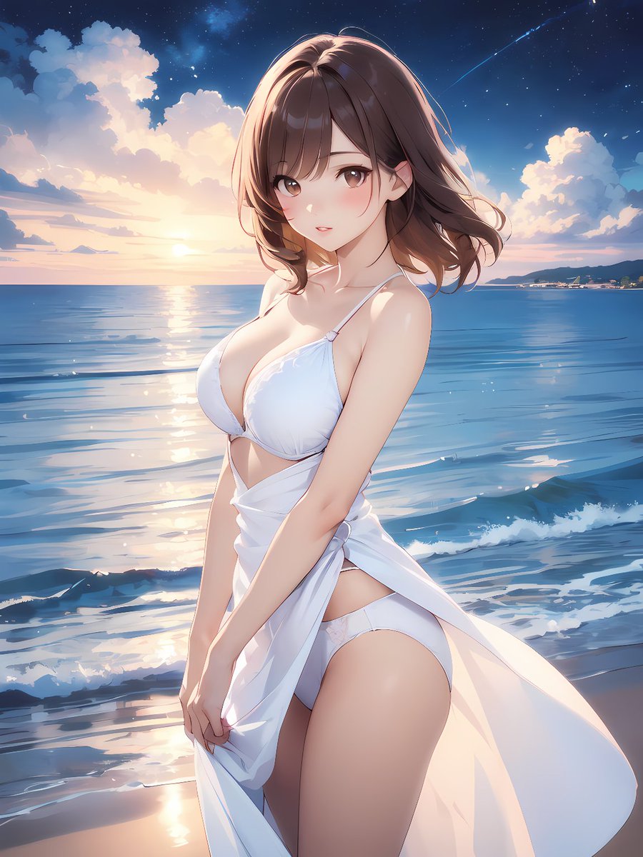 夜の砂浜ってステキだよね💕