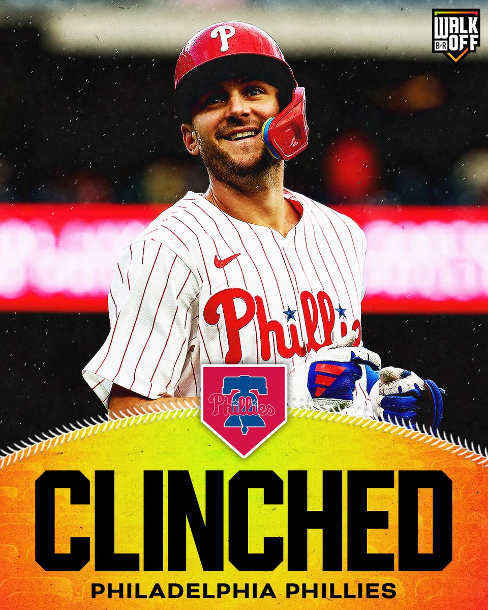 BRWalkoff's tweet image. THE PHILLIES ARE POSTSEASON BOUND FOR THE 4TH STRAIGHT YEAR 👏