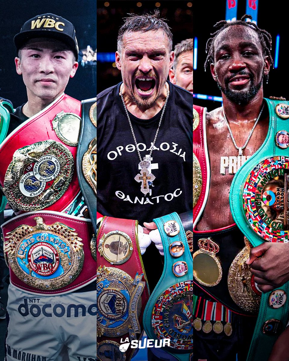 La Sueur (@lasueur_off) on Twitter photo Quel est le VISAGE DE LA BOXE en 2025 ? 🤔
▪️ Naoya Inoue 🇯🇵 (31-0)
▪️ Oleksandr Usyk 🇺🇦 (24-0)
▪️ Terence Crawford 🇺🇸 (42-0)
Ils sont tous champions incontestés dans plusieurs catégories de poids ! 🏆
(h/t <a href="/boxingontnt/">Boxing on TNT Sports</a>) Quel est le VISAGE DE LA BOXE en 2025 ? 🤔
▪️ Naoya Inoue 🇯🇵 (31-0)
▪️ Oleksandr Usyk 🇺🇦 (24-0)
▪️ Terence Crawford 🇺🇸 (42-0)
Ils sont tous champions incontestés dans plusieurs catégories de poids ! 🏆
(h/t <a href="/boxingontnt/">Boxing on TNT Sports</a>)