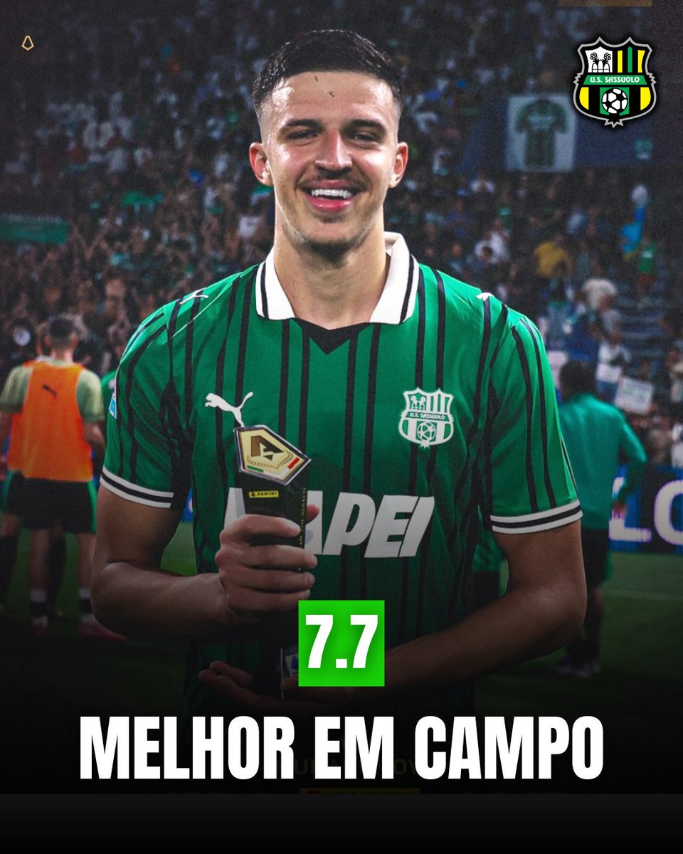 USassuoloBrasil's tweet photo. 🌟 𝐌𝐕𝐏 | Tarik Muharemovic foi o destaque da partida de jogo, além de seu ÓTIMO desempenho defensivo, ele deu assistência para o gol.

Desempenho do zagueiro:
❌ 6 Cortes (!)
🛑 2 Interceptações
⚠️ 2 Desarmes
💪 4 Duelos Ganhos
✅ 7.7 Nota Sofascore

👏🏼🖤💚

#ForzaSasol https://t.co/P0SkPPm1qI