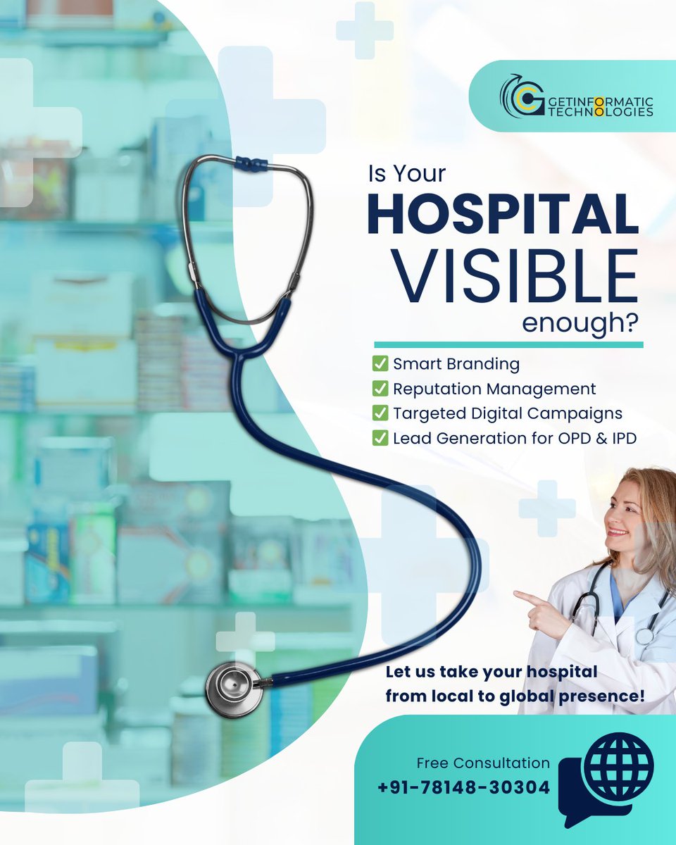 GetInformatics's tweet photo. 📷 Is Your Hospital Visible Enough to the Right Patients?
📷 Let us take your hospital from local presence to regional trust.
📷 Book a free consultation today!
#HospitalBranding #HealthcareMarketing #DigitalForDoctors #SmartHospitalMarketing #OnlinePatientLeads #getinformatics https://t.co/j8C124uYhM