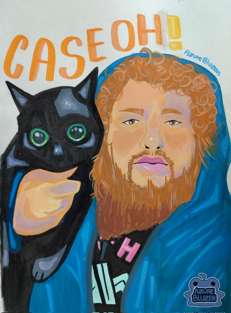 AzureBluezen's tweet photo. Caseoh art fan! And my first time attempting to create shading using with acrylic markers :D https://t.co/ZSAVcBa1lQ