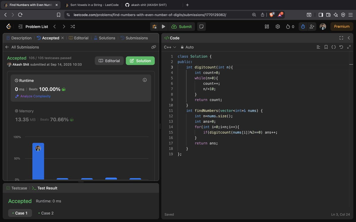 akash31_2004's tweet image. 🔹DAY - 130 of DSA:-
✅LC- 1295

🔹DAY - 18 of Web Dev:-
✅if else, loops, functions in js

🔹starting IOT from NPTEL

feeling very proud of my efforts and motivated to take on more challenges 

#DSA #CodingJourney #learningtocode
