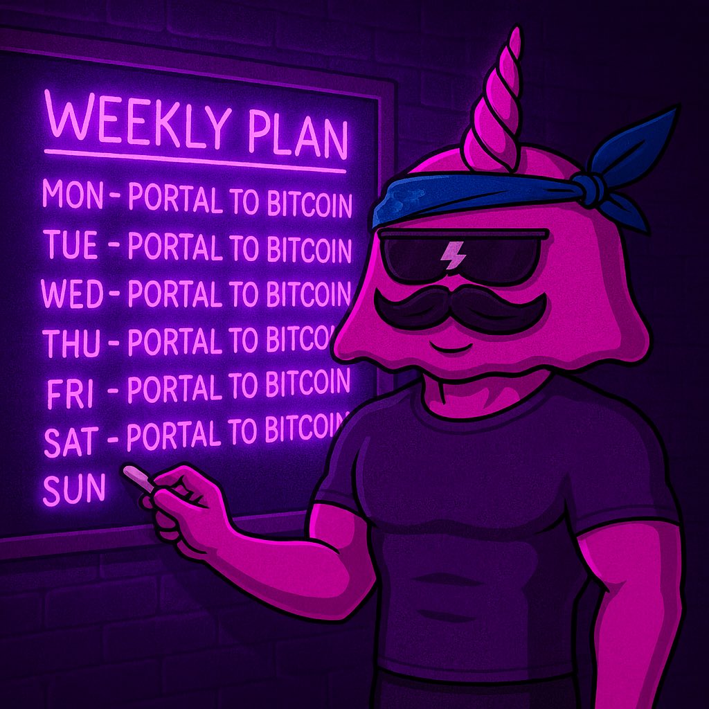 📅 WEEKLY PLAN:
<a href="/PortaltoBitcoin/">Portal</a> — every single day.

No bridges.
No wrapped assets.
No middlemen.

🔁 Powered by Bitscaler
⚡ Trustless atomic swaps
🟠 Real Bitcoin, always.

Kapitolus doesn’t just plan. He executes.