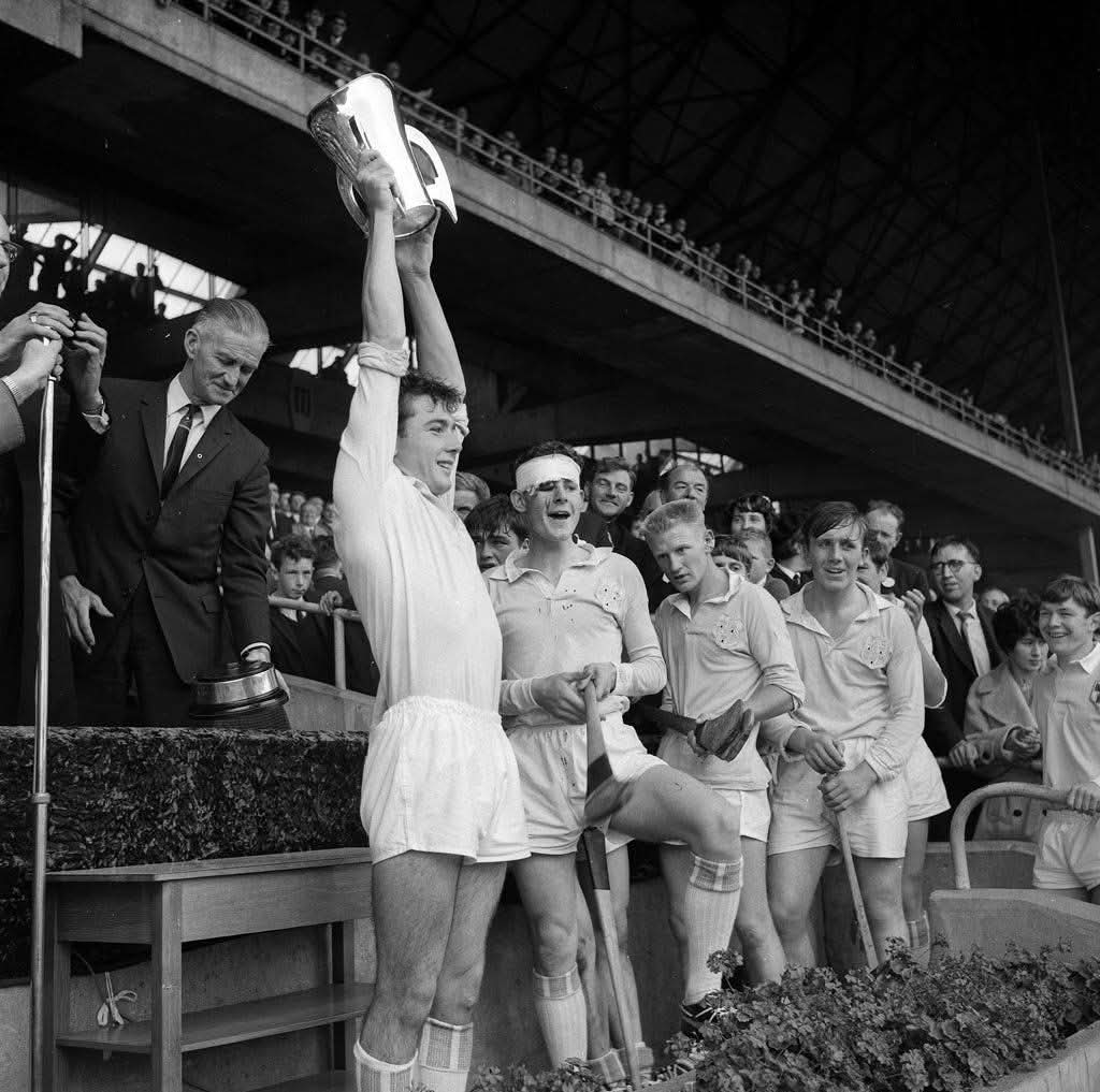 Last Dublin Minor Hurling Title 1965 Liam Martin from Crumlin lifts the cup.