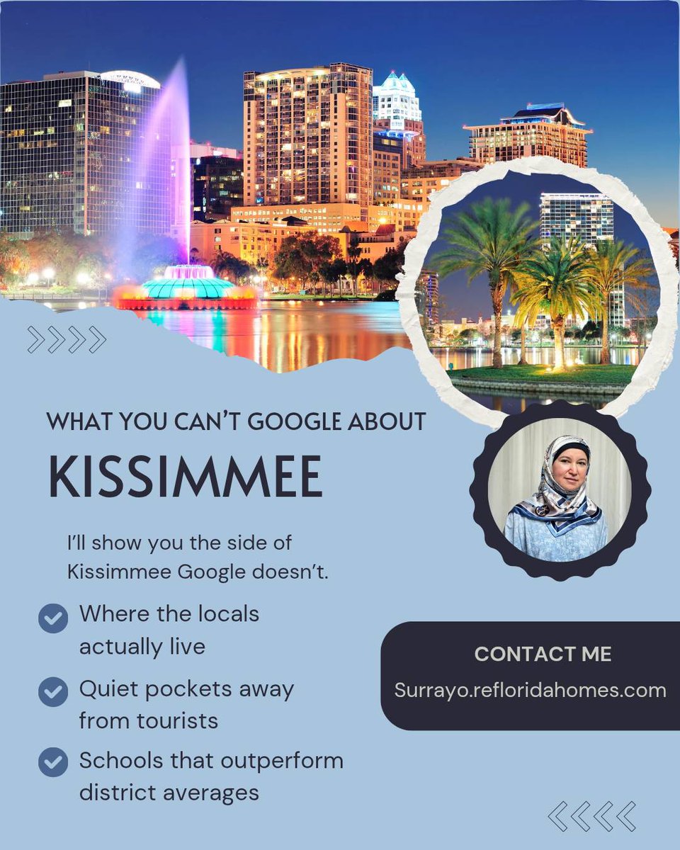 surayyo123's tweet photo. What You Won’t Find on Google About Kissimmee
Want the real local insight? I’ll show you the best neighborhoods, quiet gems, and top-performing schools tourists never see.
#LocalExpertKissimmee #HiddenGemsFlorida #MoveSmart https://t.co/Gi02d3E7T3