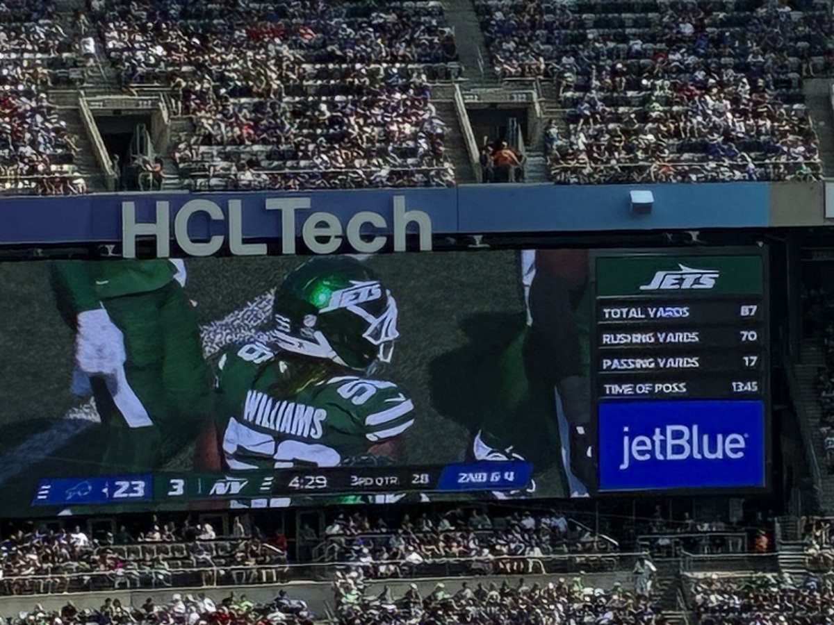 Seeing the Jets down 20in person at the game with only 17 passing yards with four minutes to go in the third quarter is completely different than seeing it on TV