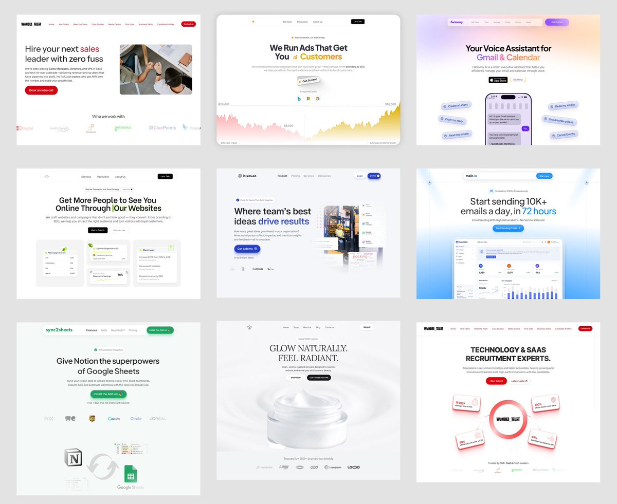 Few of our high converting minimal hero designs.