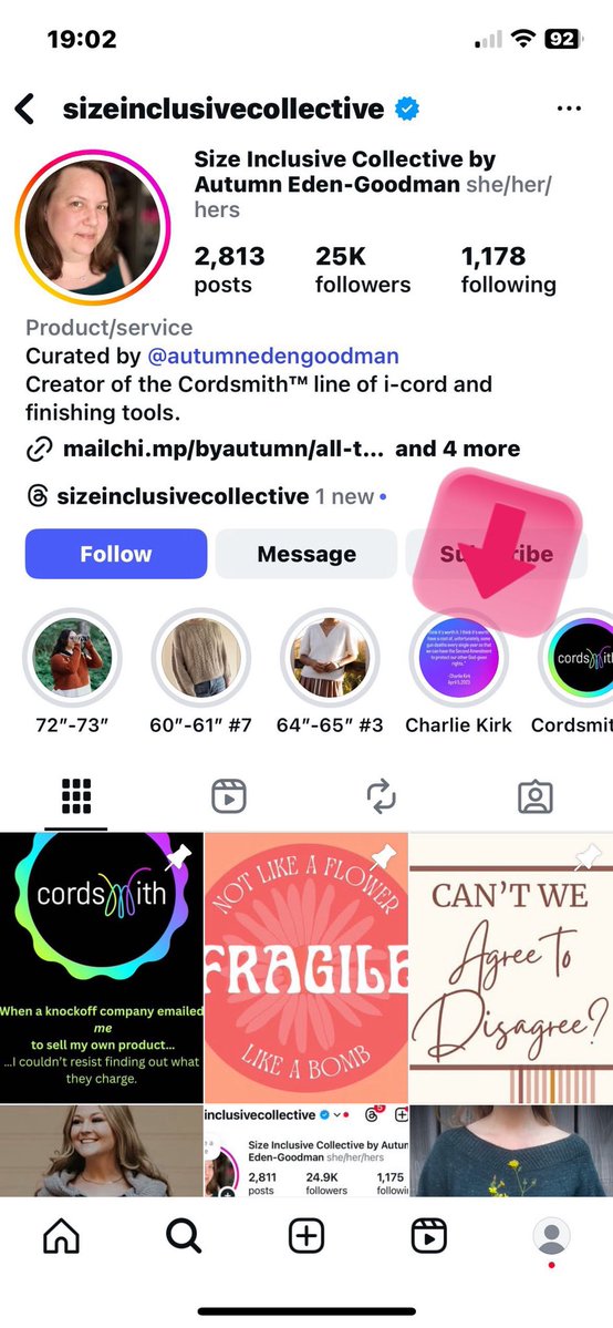 The hatred has reached the knitting community …. This business owner has taken it upon herself on Instagram to compile a list of fiber professionals who followed Charlie or liked a post sympathetic to him &amp; his values. She’s also running a Reddit thread trying to cancel these