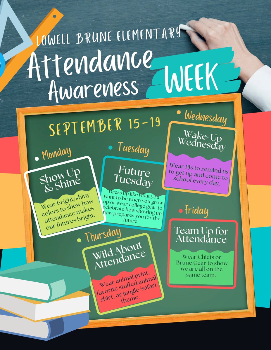 It’s Attendance Awareness Week! Monday, wear your bright, shiny colors to show how attendance makes our future bright!