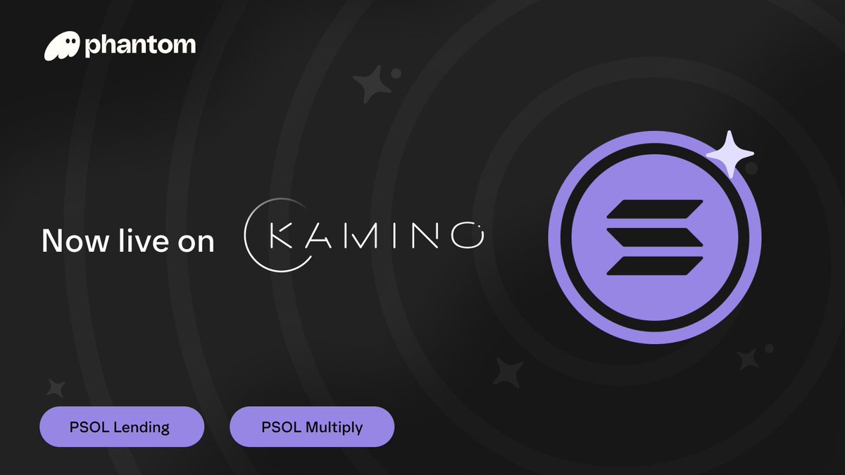 ICYMI: PSOL is live on <a href="/KaminoFinance/">Kamino</a>⚡

→ Borrow against PSOL at 1.31% APY
→ Multiply PSOL exposure up to 7.7x—in one tap