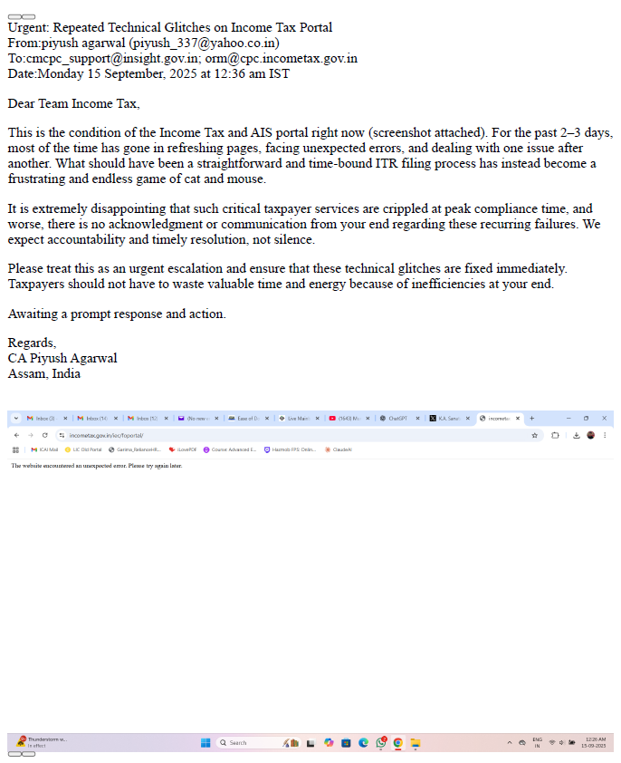 piyush_CA's tweet photo. @IncomeTaxIndia @nsitharamanoffc @officeofPCM @FinMinIndia @PIB_India @PIBFactCheck @MIB_India @IncomeTaxIndia @nsitharamanoffc 
#extend_ITR_TAR_duedates 
#extend_due_dates_immediately 
#ExtendDueDate 
#IT_Portal_Down
#AIS_Portal_Down
#Harassment_Pro_Max https://t.co/jeT10m1g4u