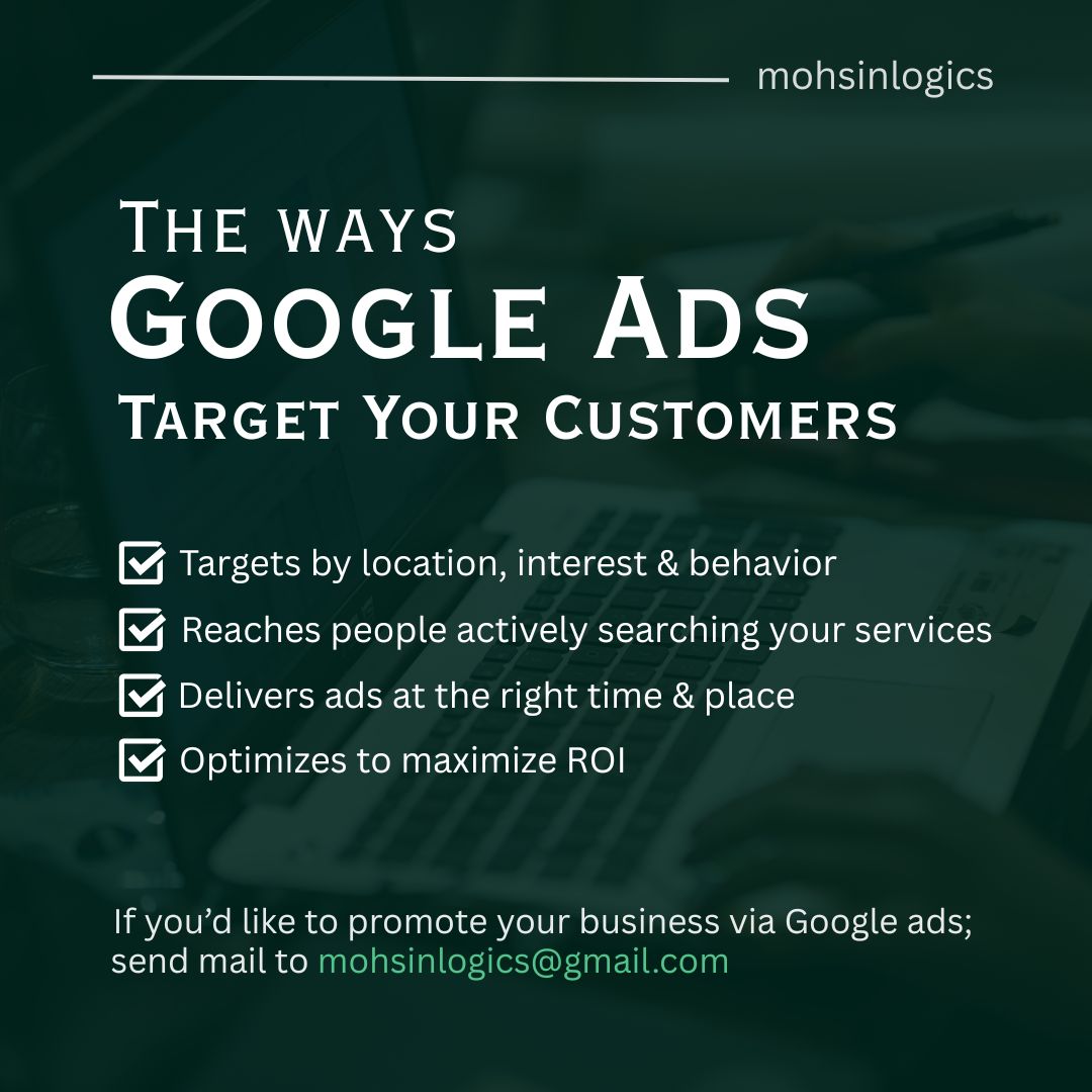 mohsinlogics's tweet photo. "Want to know how Google Ads finds your perfect customer?"

Google Ads use powerful data and targeting to connect your business with the people most likely to buy from you. 

#googleAds #crawford #digitalMarketing #sesko #onlineAdvertising #mohsinlogics #customerAcquisition https://t.co/J7tqNPqePJ