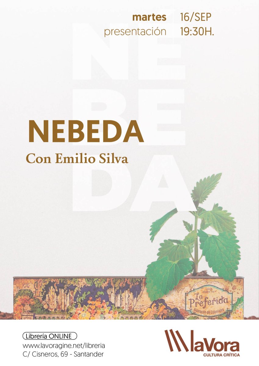 El martes 16 de septiembre a las 19:30 en la librería La Vorágine se presenta Nébeda, la novela que cuenta la historia de un desaparecido republicano de una familia que en la dictadura franquista tuvo que aprender a callar antes que a hablar.