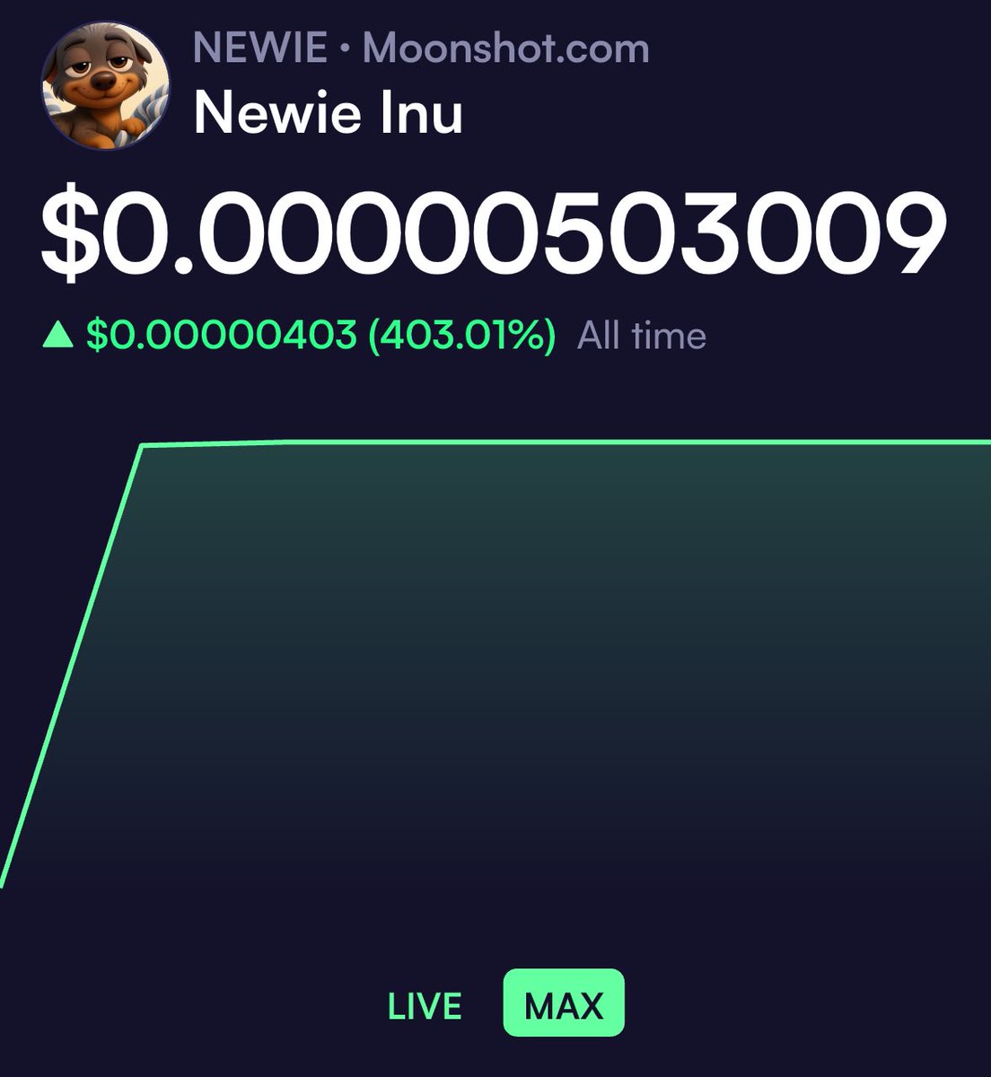 NEWIEINU's tweet photo. Check out Newie Inu on Moonshot: https://t.co/qPmyucsB9H

#CryptoMarket #Moonshot #MemeCoin #memecoins #community https://t.co/tlByE31uAR